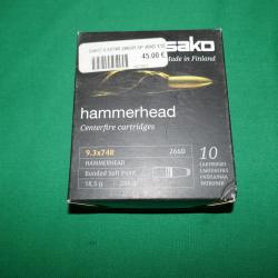Boites de 10 cartouches de 9.3x74R SAKO HAMMERHEAD 18.5g/286gr