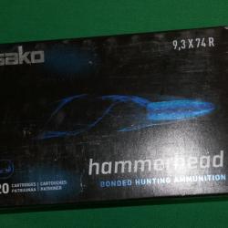 Boites de 20 cartouches de 9.3x74R SAKO HAMMERHEAD 18.5g/286gr