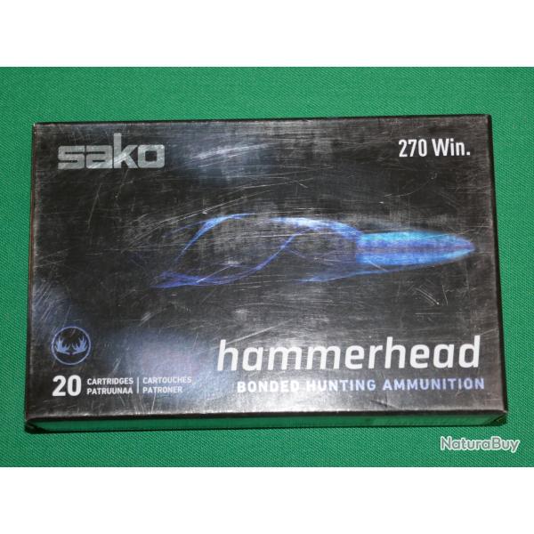 Boite de 20 cartouches de 270Win SAKO HAMMERHEAD 10.1g/156gr