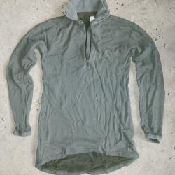 Chemise f1 kaki Ullfrott&eacute; climat froid arm&eacute;e Autrichienne vert od green olive col chemin&eacute;e zipp&eacute;