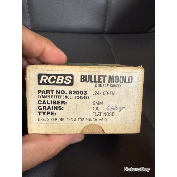 MOULE A BALLE RCBS  REF:82003  CAL.6MM   100 GRS FN
