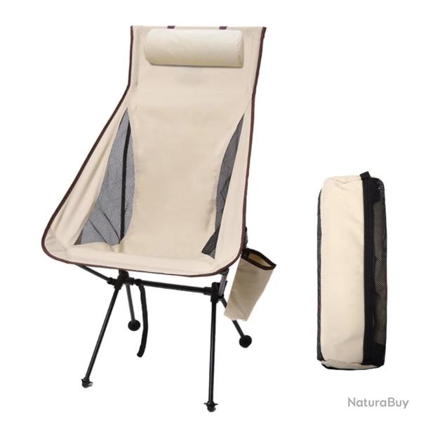 Chaise Camping Pliante Aluminium 150 kg Ultra L�g�re Portable Randonn�e Plage P�che Outdoor Kaki