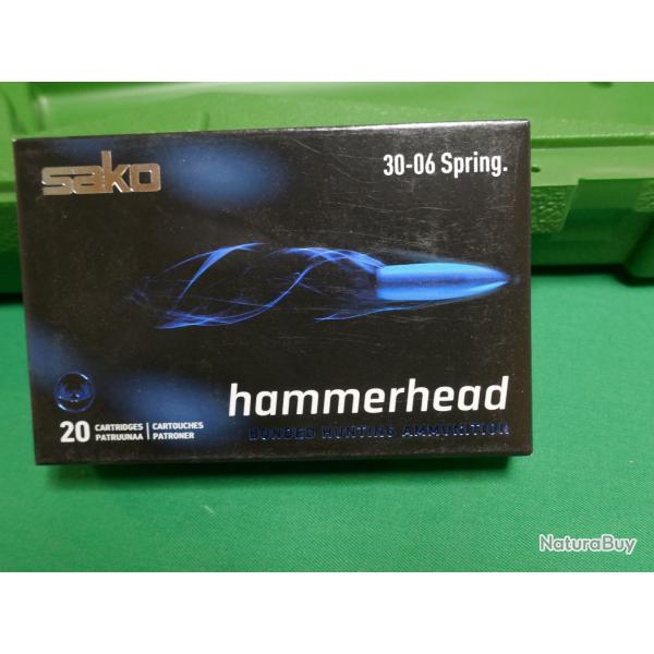 Boite de 20 cartouches de 30-06 Spring SAKO HAMMERHEAD 14.3g/220gr
