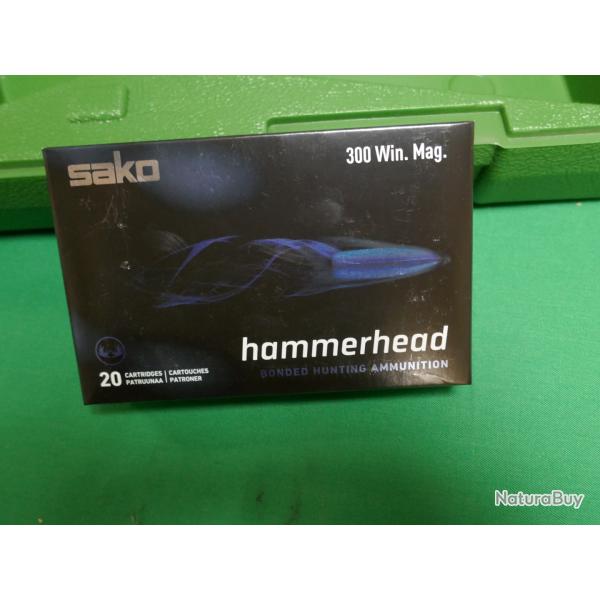 Boite de 20 cartouches de 300 Win Mag  SAKO HAMMERHEAD 14.3g/220gr