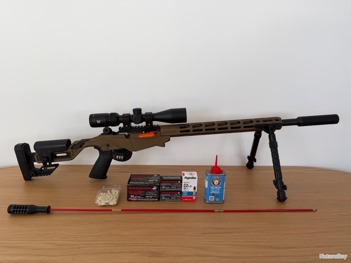 Match 22 Rimfire Ruger Precision Rimfire Bronze cal.22Lr + lunette + silencieux + bipied ...