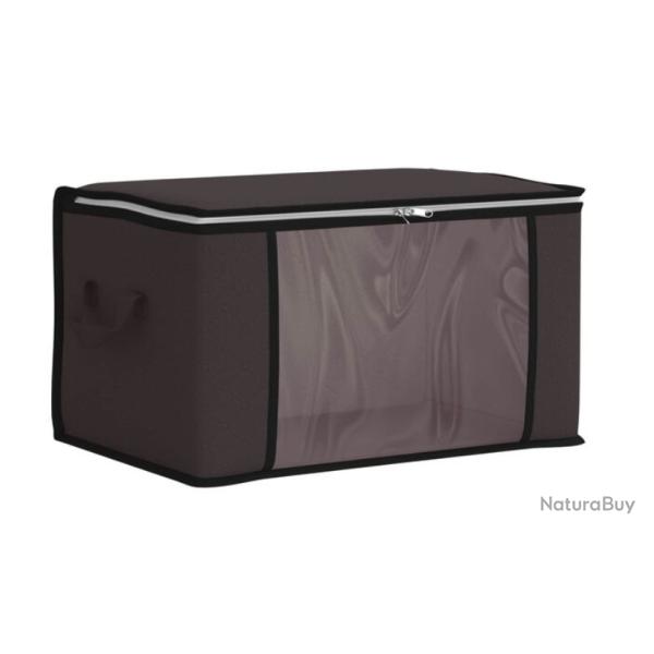 Bo�te rangement tissu anthracite 43x34x23 cm pliable fen�tre transparente
