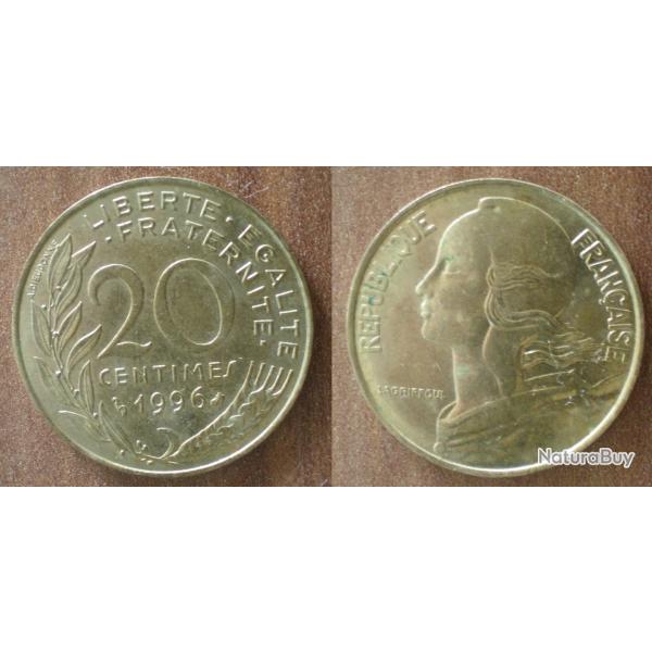 France 20 Centimes 1996 Lagriffoul Piece Franc Centime Francs