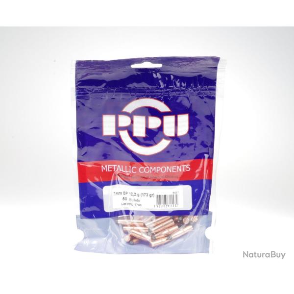 Ogives PPU Cal. 7mm .284 173grs SP - sachet de 50 unit�s