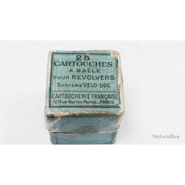 BOITE 25 MUNITIONS ANCIENNE CARTOUCHES CALIBRE 6MM VELODOG PERCUSSION CENTRALE CARTOUCHERIE FRANCAIS