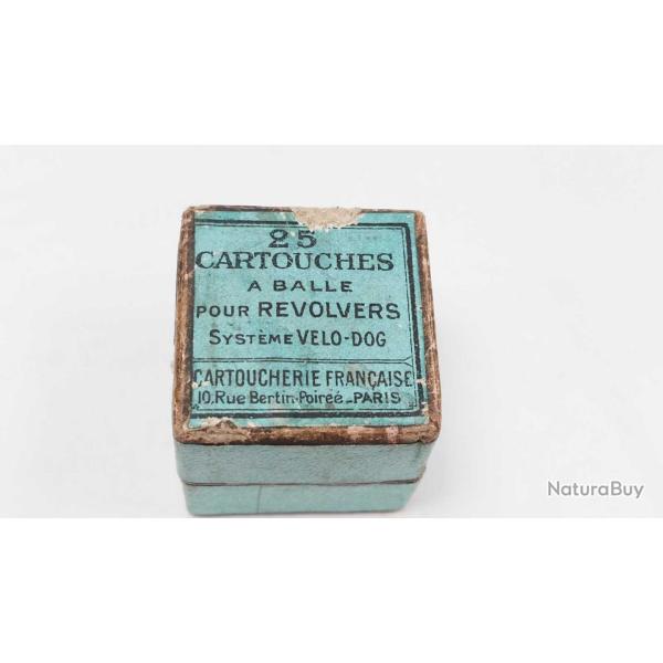 BOITE 25 MUNITIONS ANCIENNE CARTOUCHES CALIBRE 6MM VELODOG PERCUSSION CENTRALE CARTOUCHERIE FRANCAIS