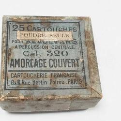 BOITE 25 MUNITIONS ANCIENNE CARTOUCHES CALIBRE 320 A BLANC / POUDRE SEULE FRANCE XIX&egrave; Categorie D