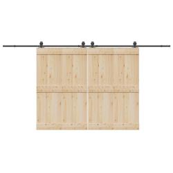 Kit de quincaillerie de porte coulissante 427 cm acier noir