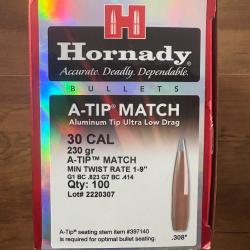 50 Ogive Hornady 230gr A-TIP Match cal30 (0.308)