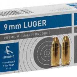 Munition Stv scorpio 9x19 fmj 124 grs par 250