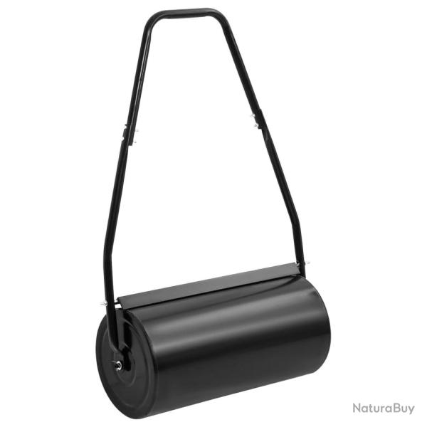 Rouleau � gazon de jardin avec poign�e noir 42 L fer et acier