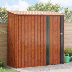 Cabanons de jardin Marron 203 x 85,5 x 200 cm M&eacute;t??