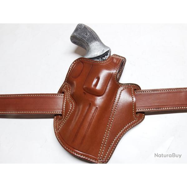 ETUI GALET CUIR pour MR 73 en 4p ou autres rev (Entreprise Artisanale Fran�aise)