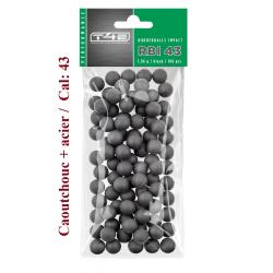 Sachet de 100 Billes caoutchouc + Acier Noire  Cal. 43