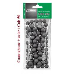 Sachet de 100 Billes caoutchouc + Acier Noire  Cal. 50