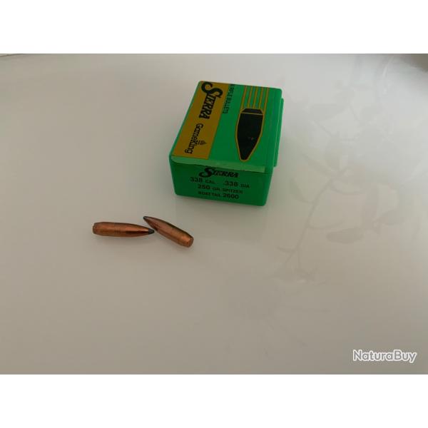 Ogives Sierra BT cal 338 250grs boite de 50
