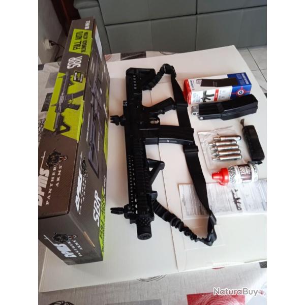 Carabine DPMS SBR CO2 BBs 4.5 mm acier + chargeur rapide de 300 BBs + Pack pr�t � utiliser