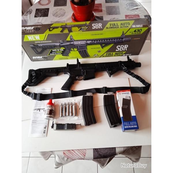Carabine DPMS SBR Crosman CO2 BBs 4.5 mm acier + chargeur rapide de 300 BBs + Pack pr�t � utiliser