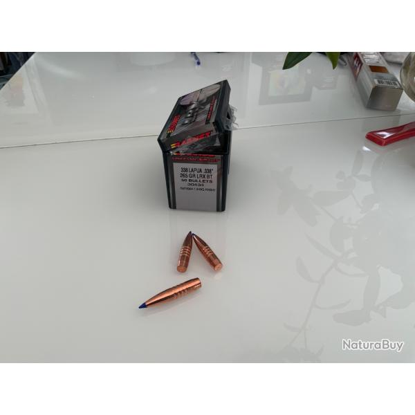 Ogives Barnes LRX BT cal 338 Lapua 265grs