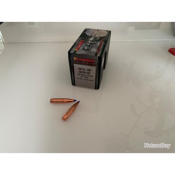 Ogives Barnes LRX cal 338  250grs boites de 50