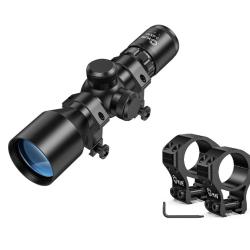 Lunette de tir CVLife Foxspook 3-9x40 COMPACT (R&eacute;ticule Mil-Dot) + anneaux CVlife pour rail 11mm