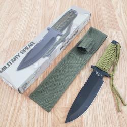 Couteau Rite Edge Guide de Brousse Lame Acier Inoxydable Manche Paracorde Etui Nylon Green Military
