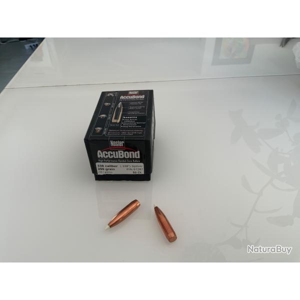 Ogives NOSLER Accubond cal 338 250grs boite de 50