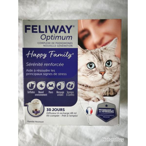 Feliway Optimum Kit Complet - Diffuseur + Recharge 30 jours - Neuf Scell�