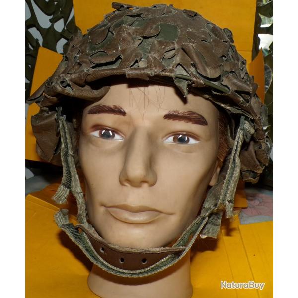 CASQUE MILITAIRE LOURD MODELE F1 DE L'ARMEE FRANCAISE DE 1986  , FABRICATION FRANCAISE  DUNOIS  A