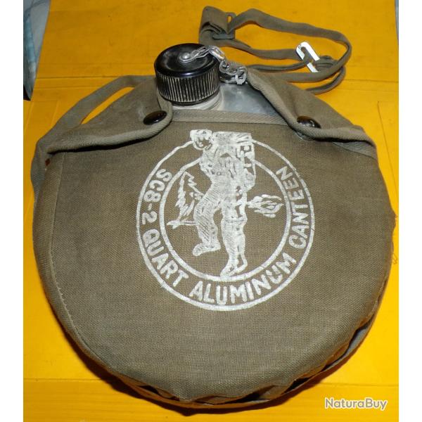 GOURDE SC8-2 QUART ALUMINIUM CANTEEN , GOURDE PLATE DE FABRICATION COREE DU SUD DE TYPE GENRE ARMEE