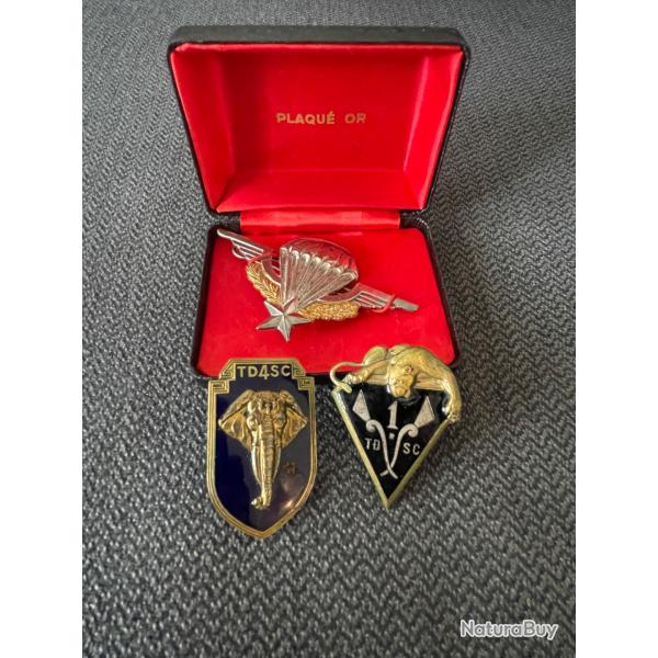 Insignes Indochine et brevet parachutiste