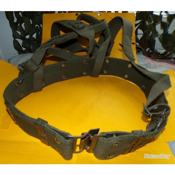 CEINTURON ET BRELAGE FAMAS EN TISSU MILITAIRE DE L'ARMEE FRANCAISE  , FABRICATION FRANCAISE , BON ET