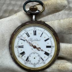 Montre Gousset R&Eacute;GULATEUR De Cheminot Grand Mod&egrave;le Mouvement Fonctionnel