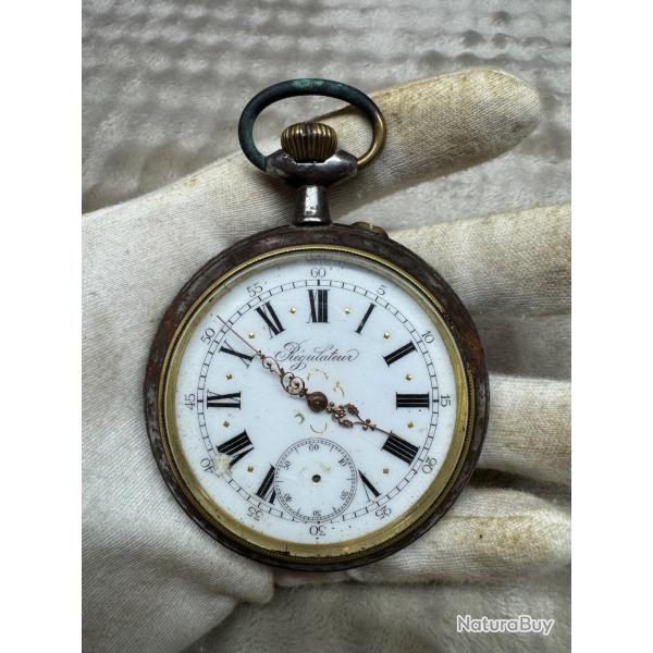 Montre Gousset R�GULATEUR De Cheminot Grand Mod�le Mouvement Fonctionnel