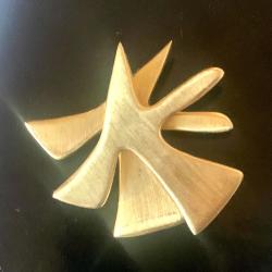 Broche Cin&eacute;tique MANOLI (1966) - "Bijou Transformable" - &Eacute;dition Historique SNCF - Laiton Dor&eacute; or