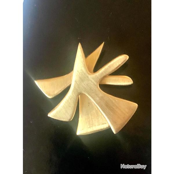 Broche Cin�tique MANOLI (1966) - "Bijou Transformable" - �dition Historique SNCF - Laiton Dor� or