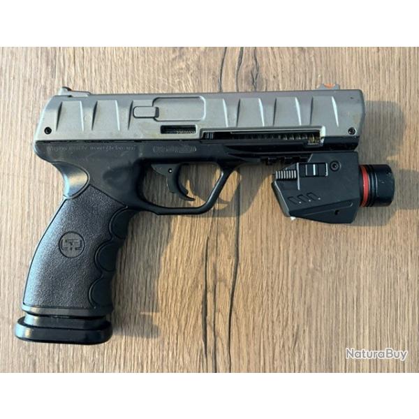 NEUF Jamais utilis� / Pack pistolet de d�fense kimar LTL bravo cal.50 + munitions + lampe laser