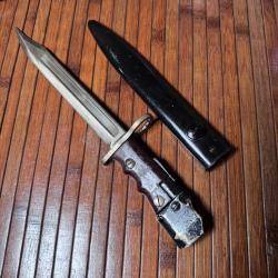 RARE POIGNARD BA&Iuml;ONNETTE ANGLAISE N-7 MK1 LAND PAR POOLE 1948 POUR PM STEN MK5
