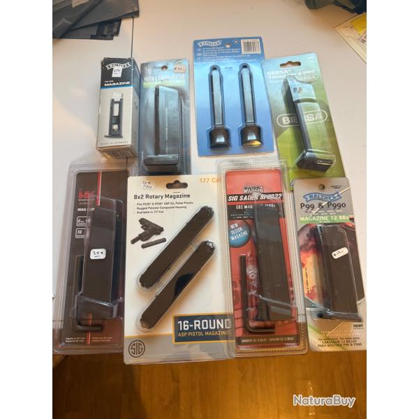 lot de 8 chargeurs pistolet CO2 bille - 1 euros sans prix de r�serve