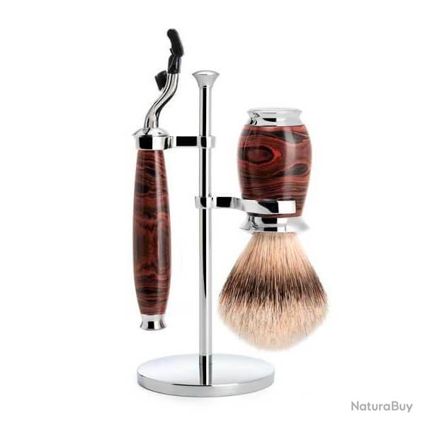 Set de rasage 3 pi�ces Muhle Mach3� Purist pur argent�
