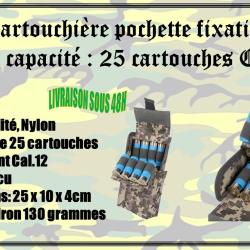 Cartouchi&egrave;re pochette fixations Molly avec une capacit&eacute; de 25 cartouches cal .12 de couleur Acu