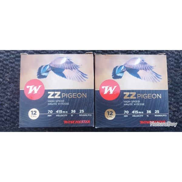 Lot de 2 boites winchester ZZ pigeon 36 gr 7.5