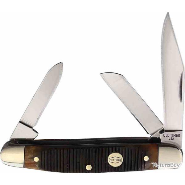 Couteau Old Timer Gen Middleman 34OTG 3 Lames Acier Carbone 1095HC Manche Os Made USA SCH1149145