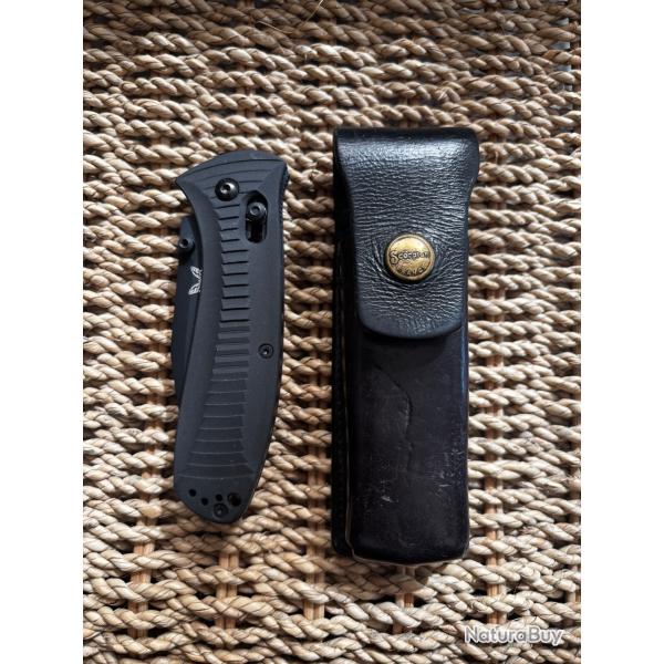 Couteau Benchmade Presidio 523BK Tanto With Black Blade Plain Edge + Housse