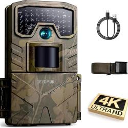Cam&eacute;ra de Chasse 4K  Infrarouge Vision Nocturne 30fps &Eacute;tanche IP66 Activ&eacute;e par Le Mouvement 8 Piles