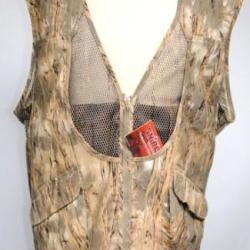 Gilet de chasse ouverture &eacute;t&eacute; - camouflage type roseaux 3 XL et 6 XL